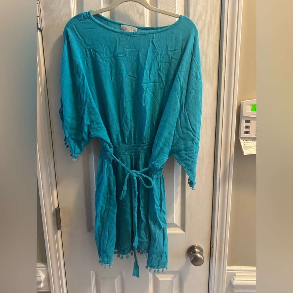 Turquoise Beach Cover-Up with Tassels